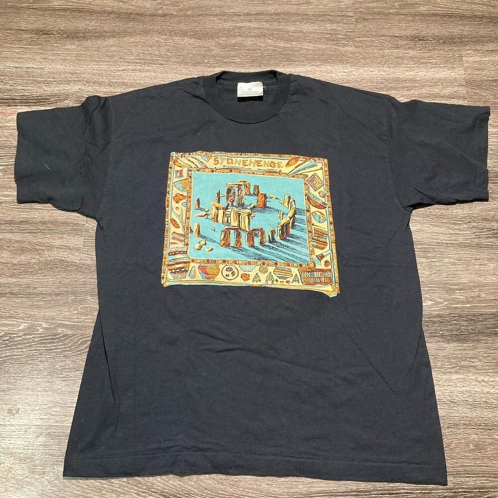 Vintage Stonehenge Shirt Mens XL English Heritage Black Single Stitch